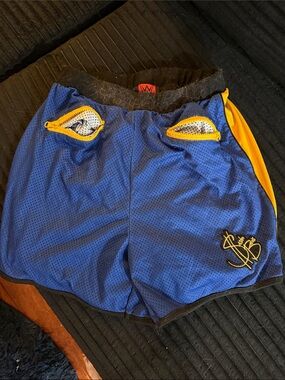 Wwe sasha banks Blue & Yellow Mesh women Athletic Shorts